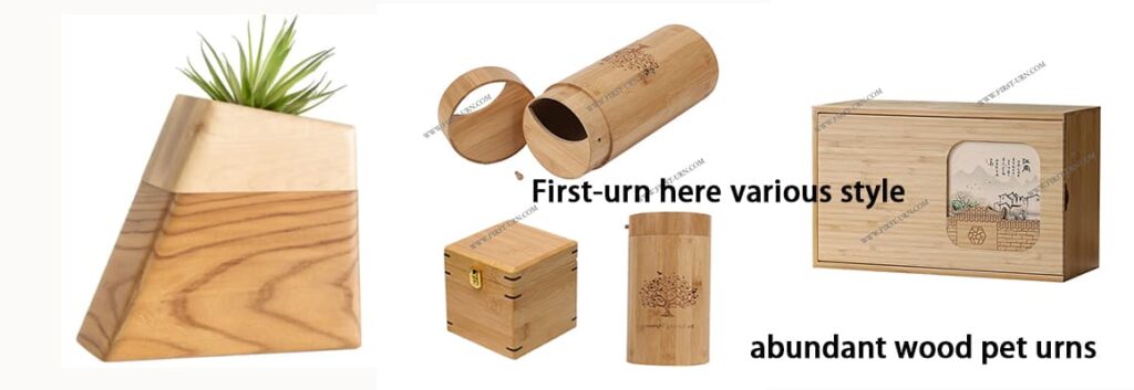 abundant wooden pet urns