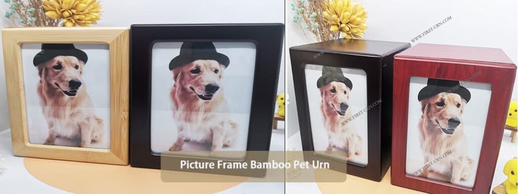 picture frame bamboo pet urn