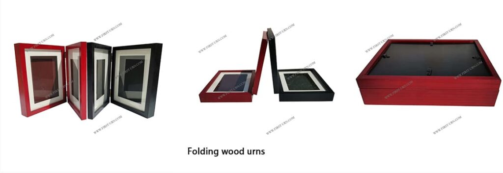 folding wood urns