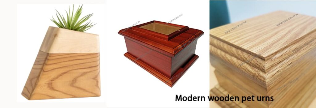 modern wooden pet urns