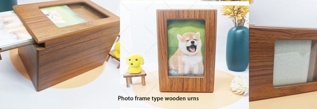photo frame type wooden urns