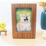 wood pet urn with photo frame