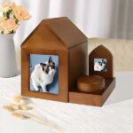 wooden urn cat house