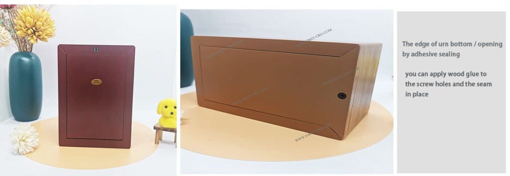 wood urns with bottom seal by adhensive glu