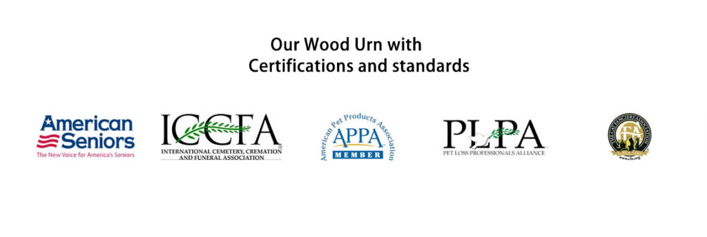 our wood urn with certifications and standards