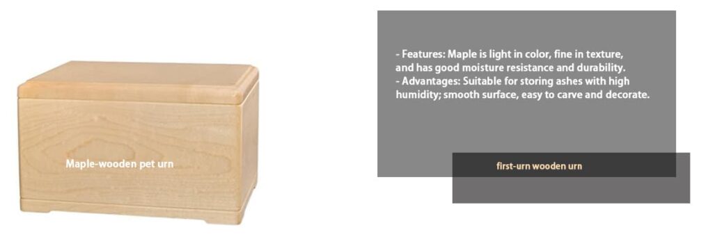 maple wooden pet urn