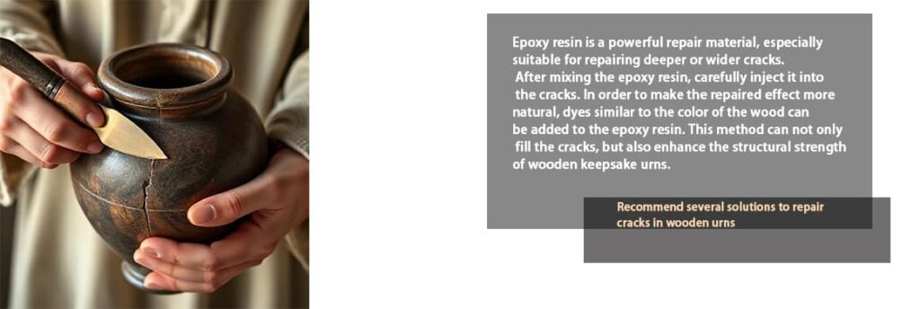 recommend several solutions to repair cracks in wooden urns repaire use mateial resin