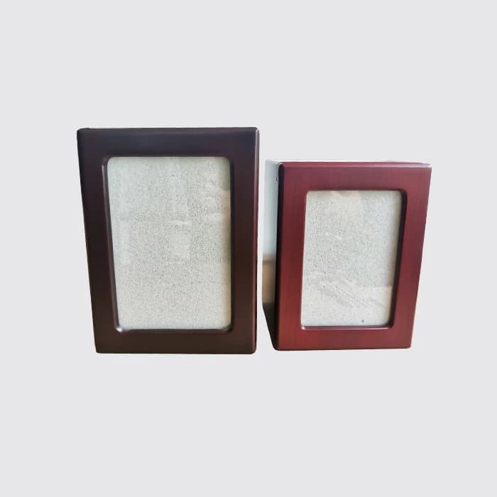 Dark Cherry Wooden Pet Cremation Boxes, Photo Wood Urn for Ashes F146