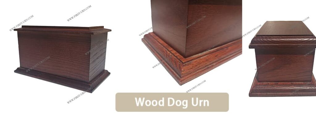 wood dog urn
