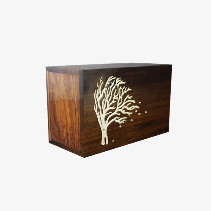 Medium Economy Wooden Urn Box, Wooden Cremation Boxes for Humans F150