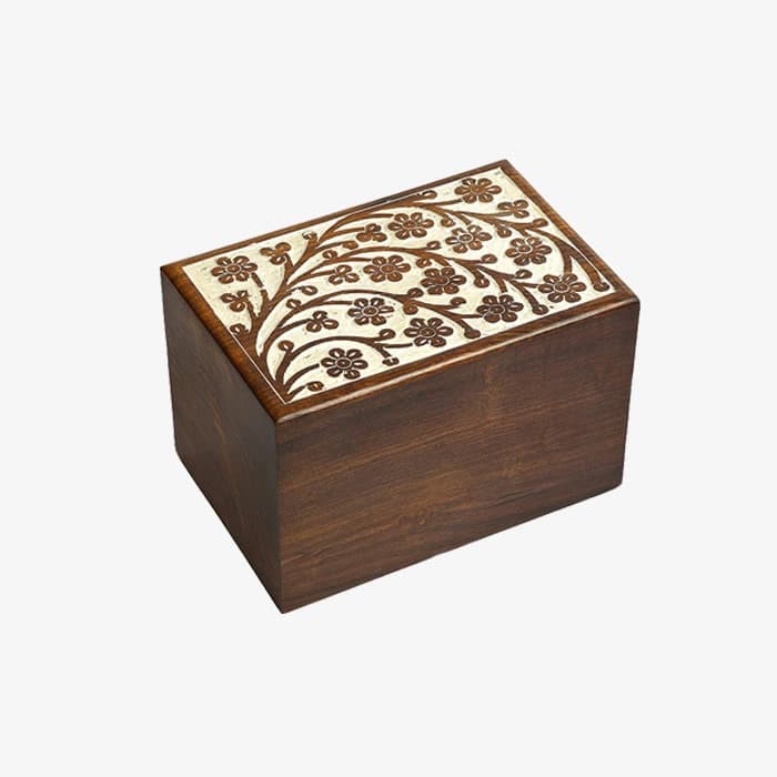 wooden floral pattern urn box (2)