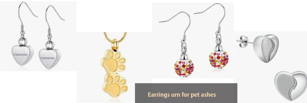 earrings urn for pet ashes