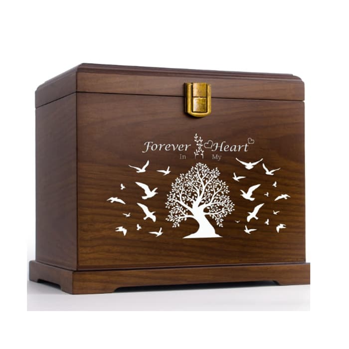 Medium Dog Urn for Ashes, and Personalized Pet Memorial Wood Pet Ash Urn for Dog F171