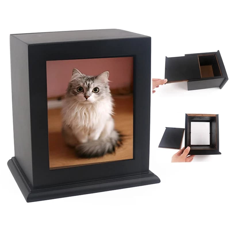 Bigger Photo Frame Cremation Urn for Pets, Pine Wood Urn F194