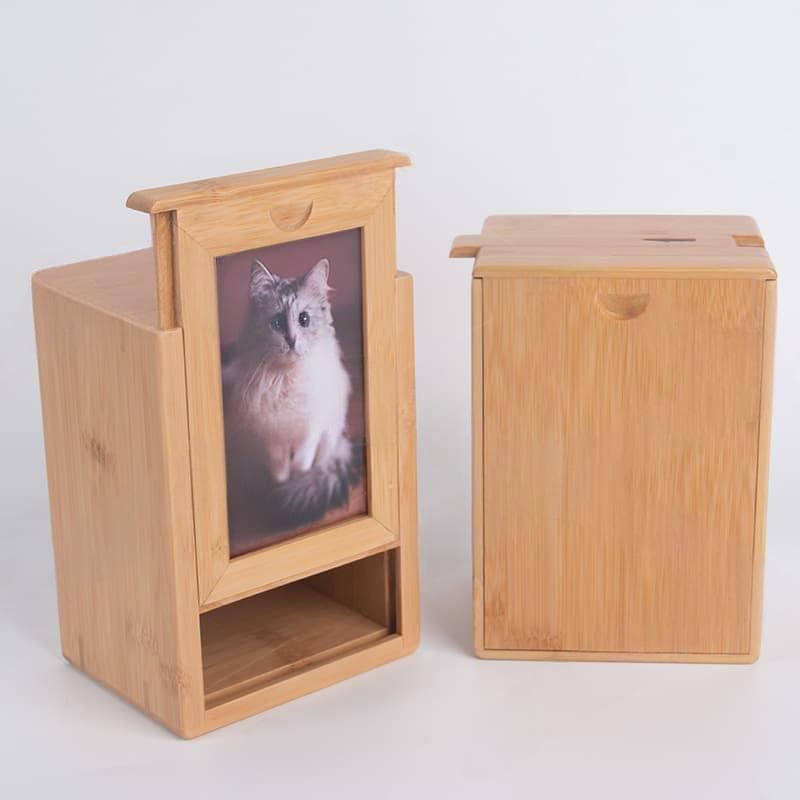 Realistic Frame Design Bamboo Pet Cremation Ashes F196