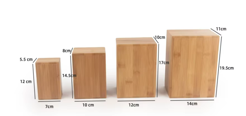 bamboo urn 5 type sizes