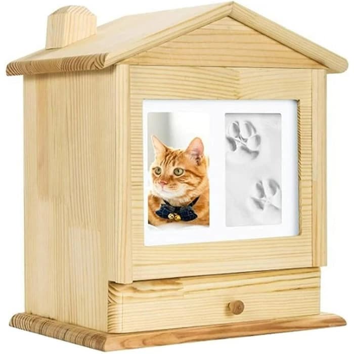 Pet Cat & Dog Cremation Urn House, Bamboo Pet Urn F158