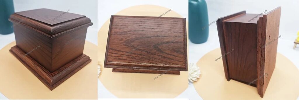 dark brown oak pet urn