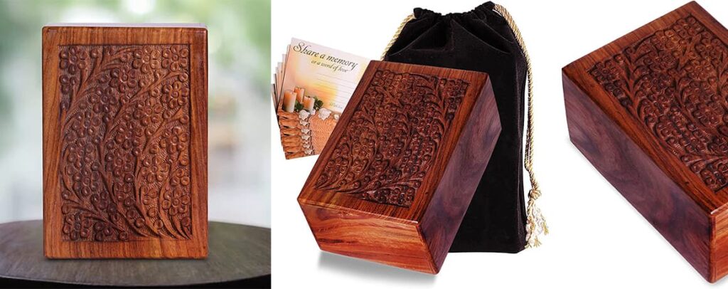 floral wood urn for human ashes (6)