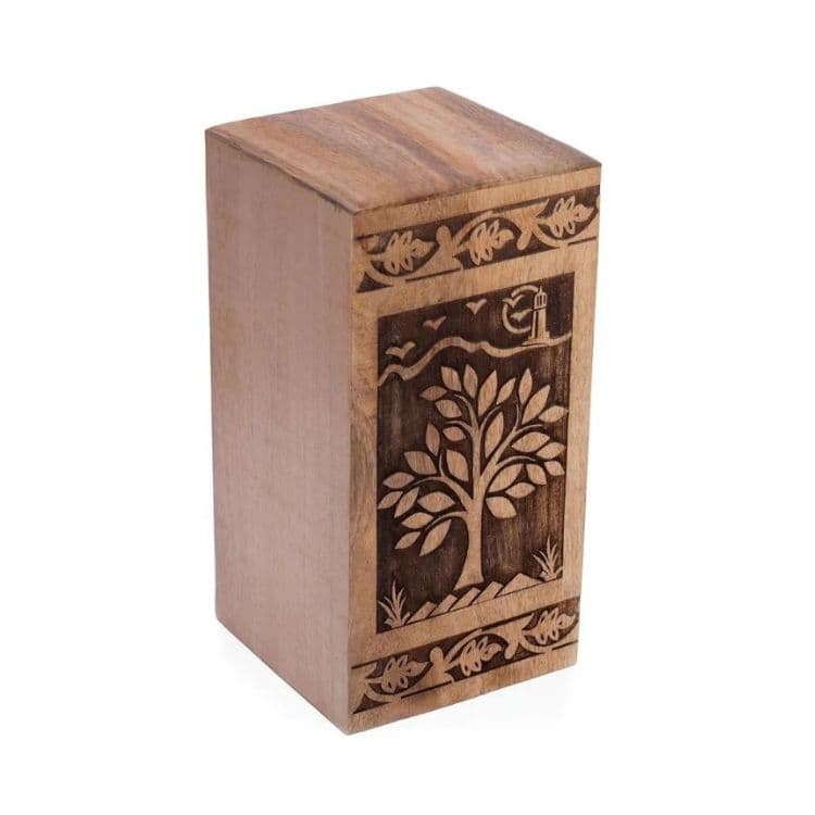 Handmade Pattern Wooden Urns for Pet Ashes F320