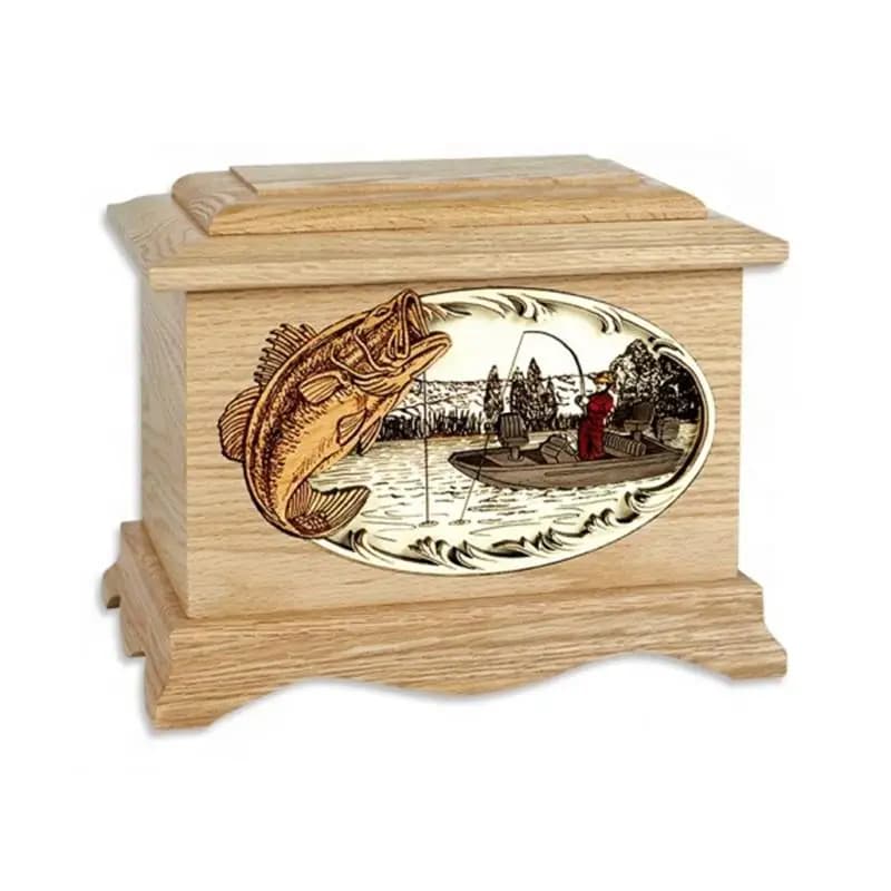 Solid Wooden Cremation Urn Inlay Handmade Pattern F218