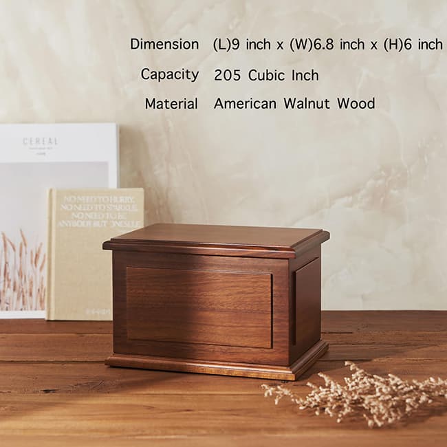 Walnut Wooden Urn Box for Human Ashes F318