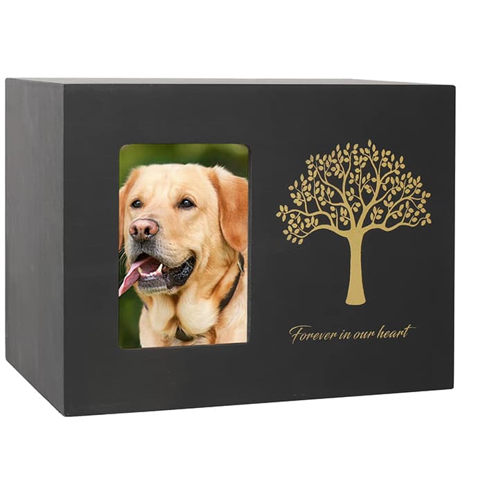 Keepsake Cremation Urn, Funeral Cremation Urn, Tree Life Design Brass Metal Dog Memorial Photo Frame F176
