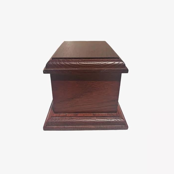 Dark Brown Oak Pet Urn, Wooden Cremation Box for Pets F120