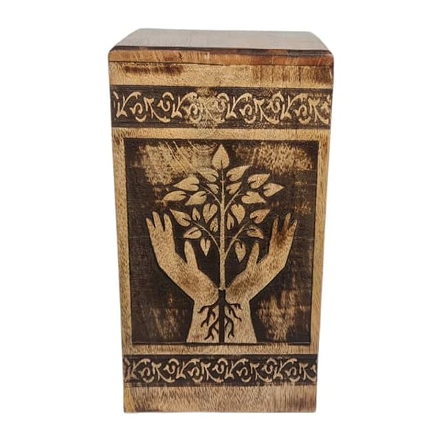 Tree of Life Pattern Wooden Cremation Boxes for Humans F332