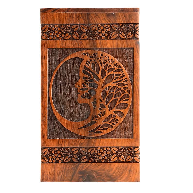 Engravings Pattern Wooden Cremation Urn for Human or Pets F343
