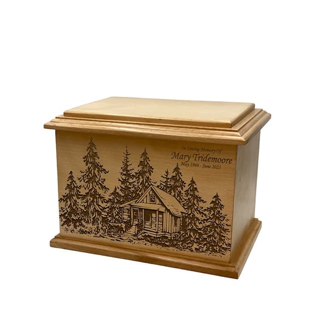 Cabin in the Woods Pattern Funeral Urn for Ashes F425