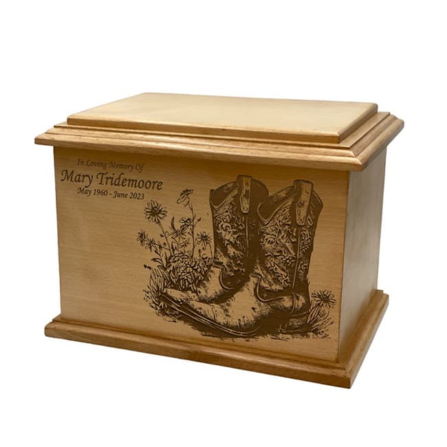 Cowboy Boots Cremation Urn for Adult Ashes F404