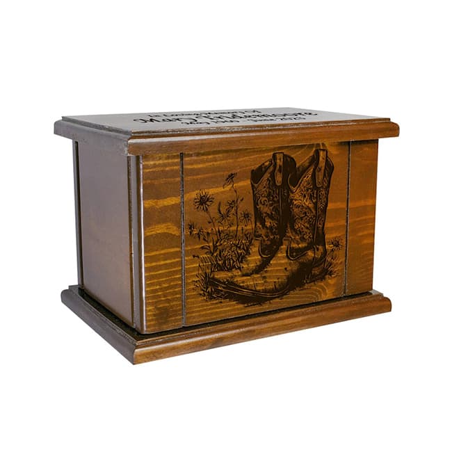 cowboy boots wood cremation urn08