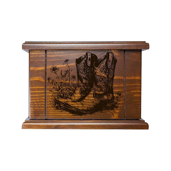 cowboy boots wood cremation urn09