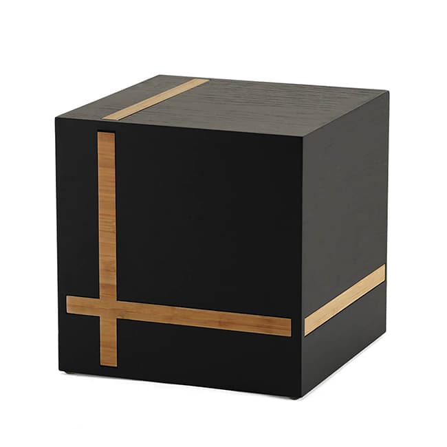 Cremation Urn Box with Cross Inlay Design F374