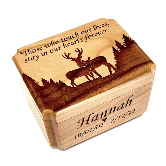 deer wooden cremation urn07