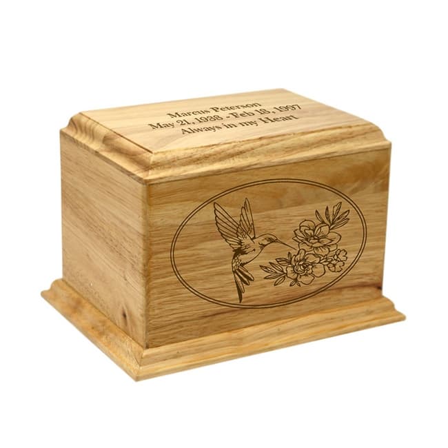 hummingbird wood cremation urn box (1)