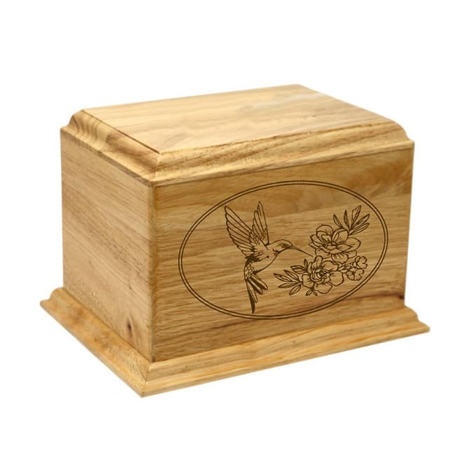Hummingbird Wood Cremation Urn in Home Decor F405