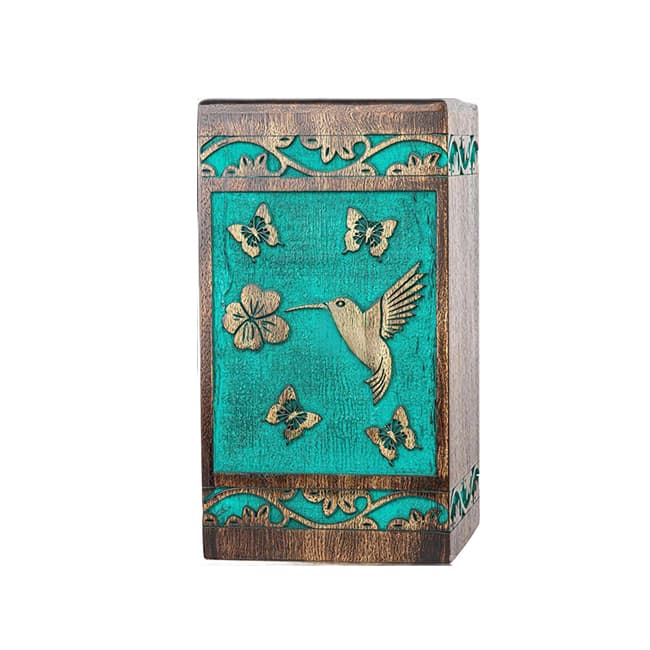 hummingbirds wood cremation urn03