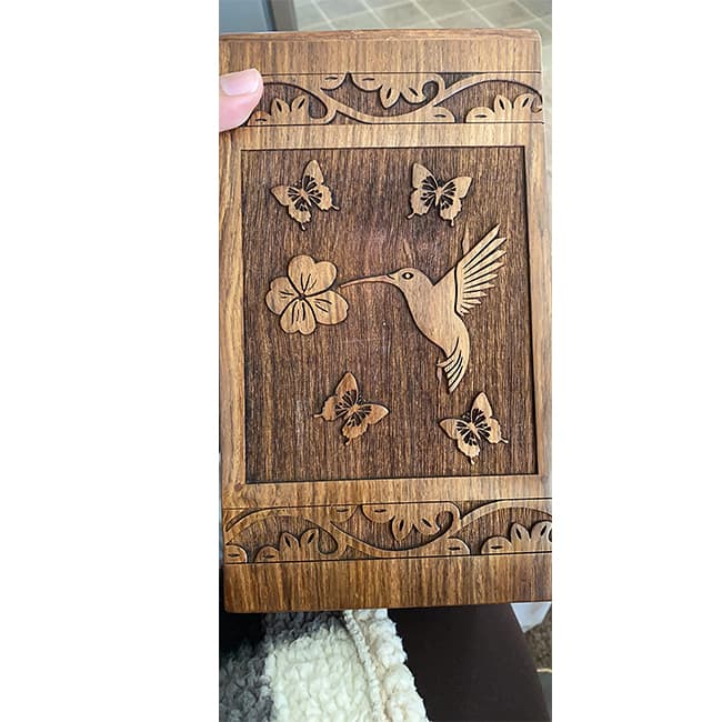 hummingbirds wood cremation urn04