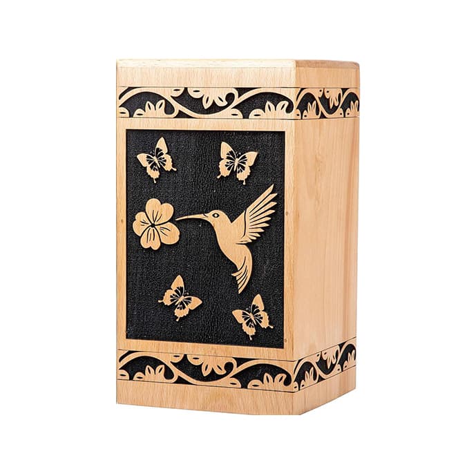 hummingbirds wood cremation urn05