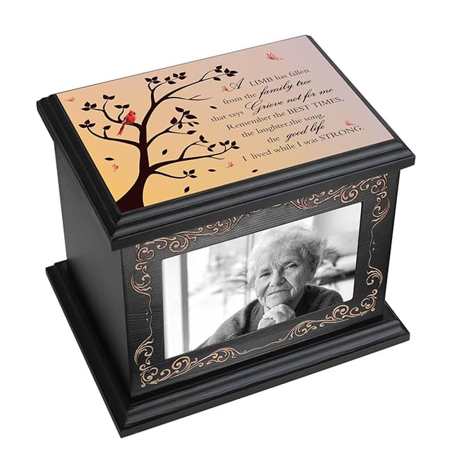 Wooden Cremation Urn with Photo Frame, Memorial Urn for Human Ashes F384