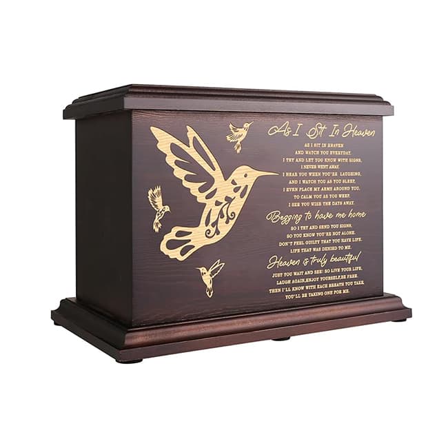 Memorial Urns for Human Ashes Adult Wooden Box F385