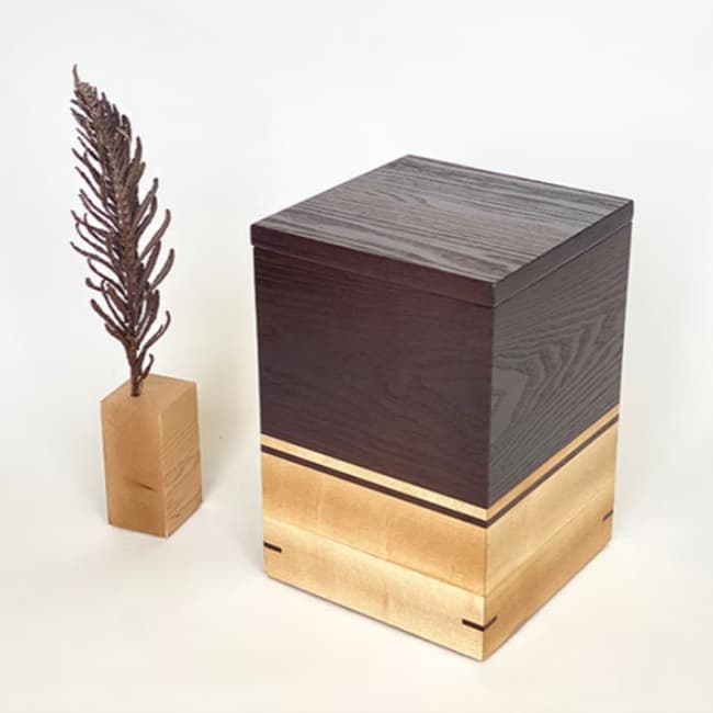 Wooden Cremation Urn with Removable Keepsake Tray F378