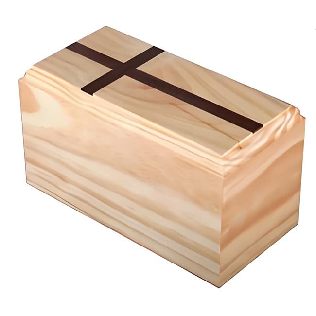 cross with wooden urn cremation07
