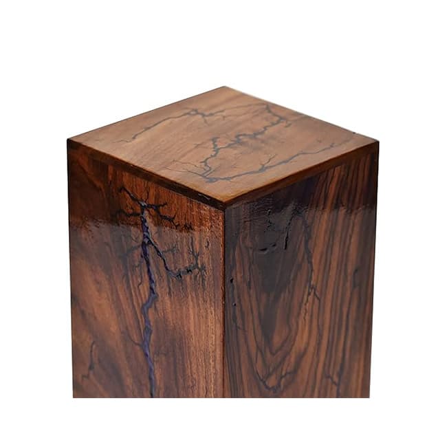 Handmade Blue Resin Inlay Pattern Wooden Urns for Ashes F353