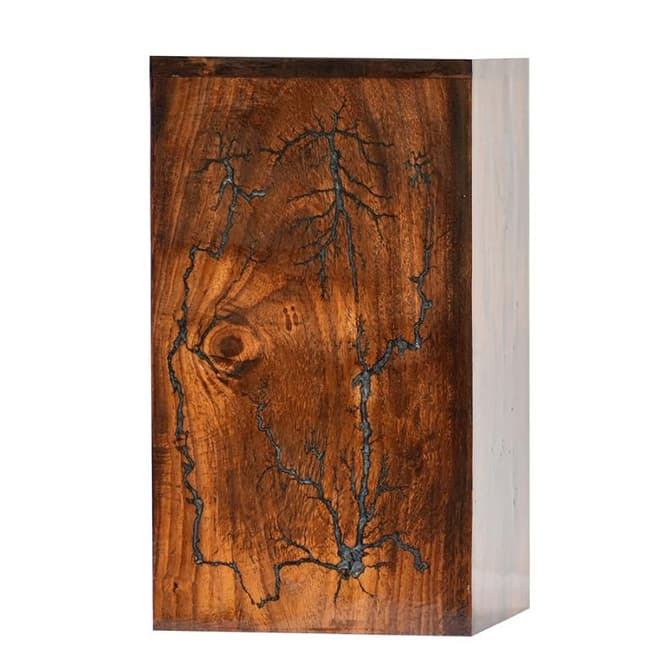 Thunderstorm Lightning Pattern Handmade Wooden Urns F354