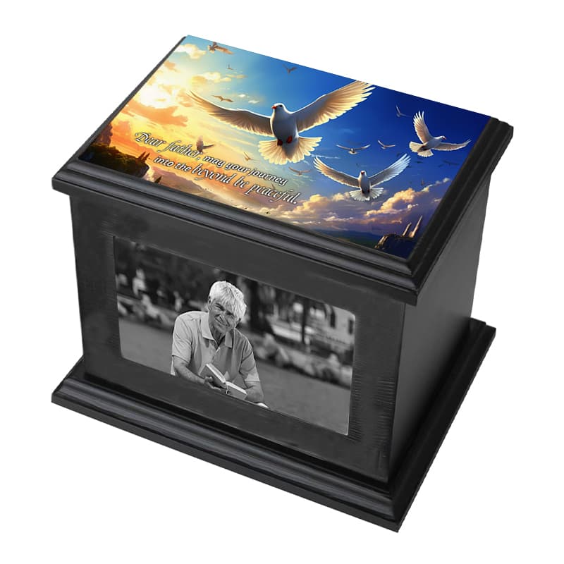 Peace Pigeons Pattern Cremation Urn with 200 Cubic Inch F436