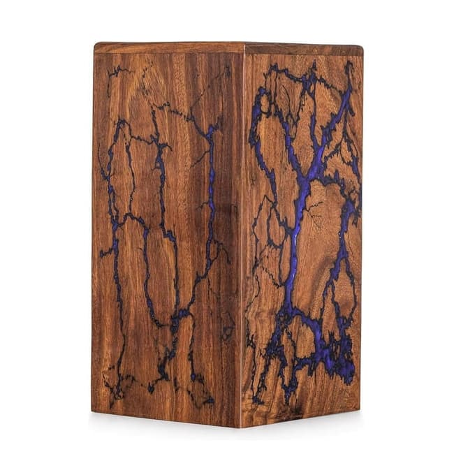 Thunderstorm Lighting Pattern Decoration Handmade Wood Cremation Urns F352