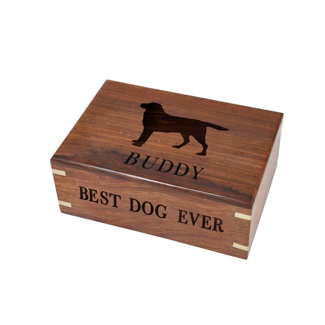 wood urn with inlay brass corner01